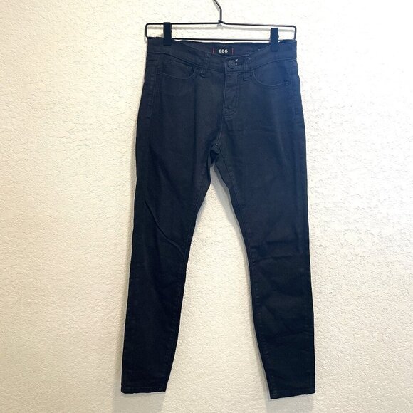 BDG Coated Cotton Black Mid Rise Twig Ankle Jeans 27 - Picture 1 of 6